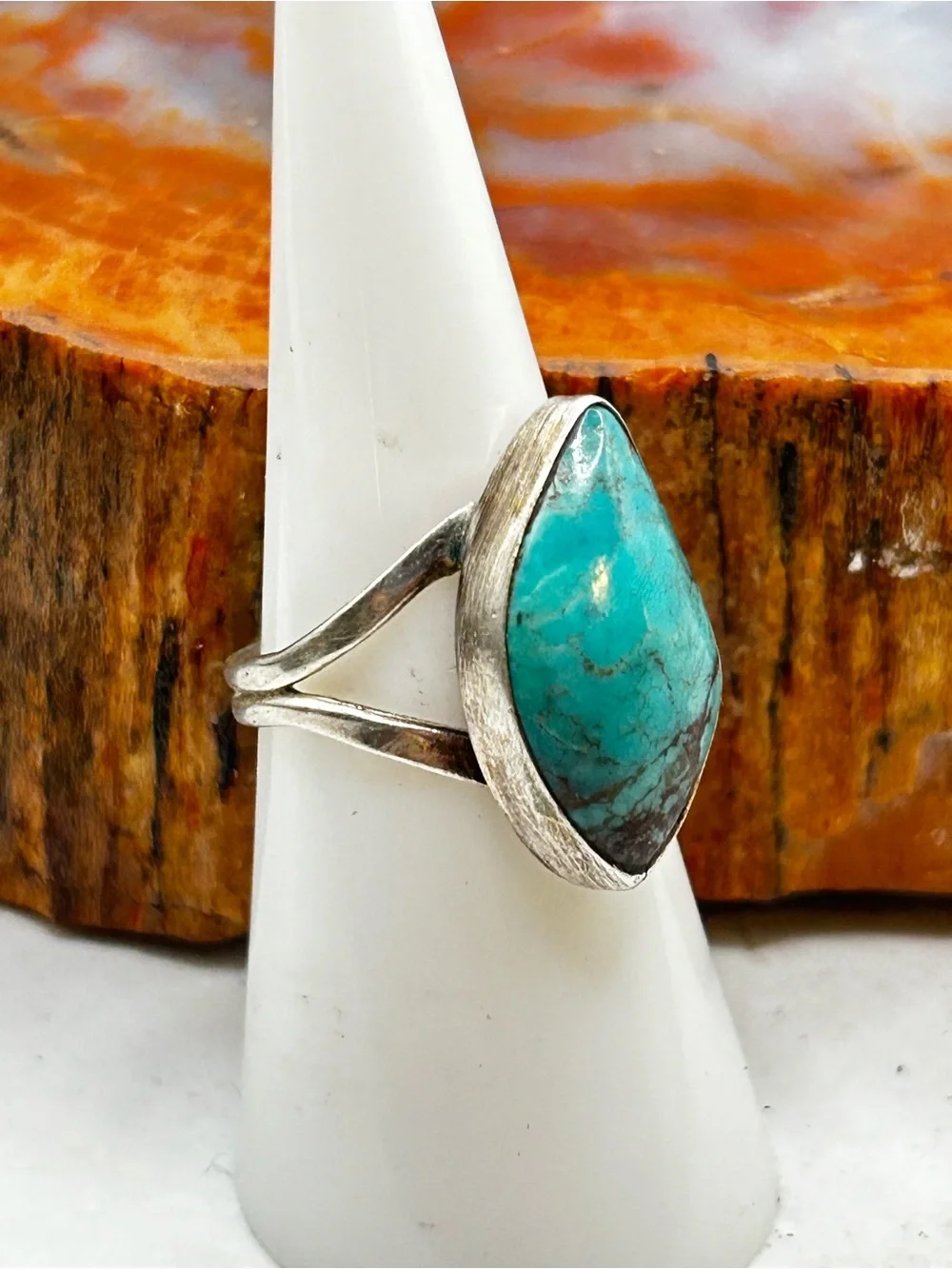 Southwest Sterling Silver Turquoise Ring - Size 7